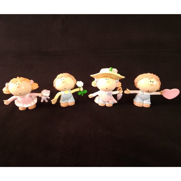 Vintage Bumpkins Lot 4 Girl & Boy 2.5" Toy Figure Fabrizio George Good 1985 PVC - Picture 1 of 11